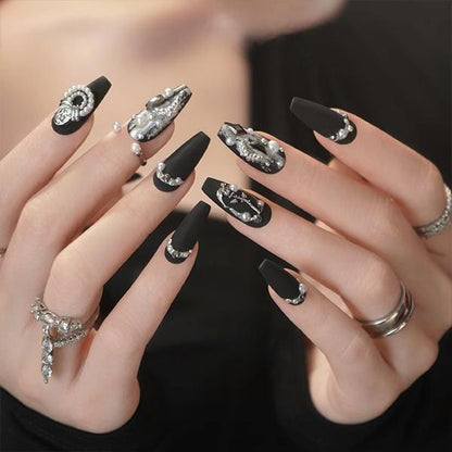 Black Knight Custom-made Press On Nails