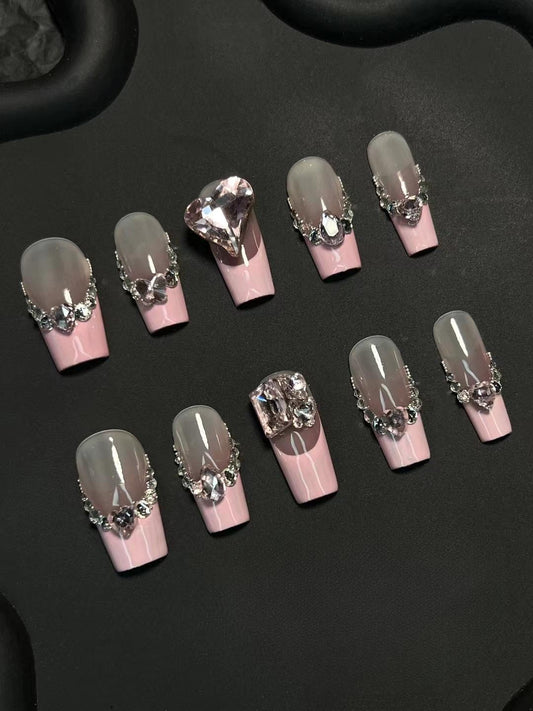 French Pink Custom-made Press On Nails