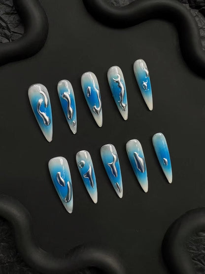 Blue Ocean Custom-made Press On Nails