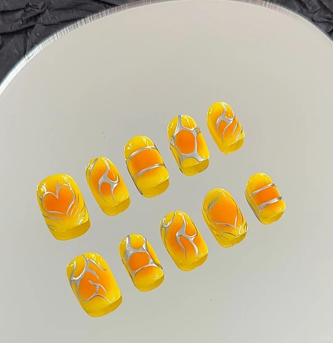 Orange Soda Custom-made Press On Nails