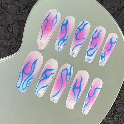 Blue Flash Custom-made Press On Nails