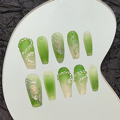 Green Soul Custom-made Press On Nails