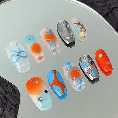 Ocean-Inspired Custom-made Press On Nails