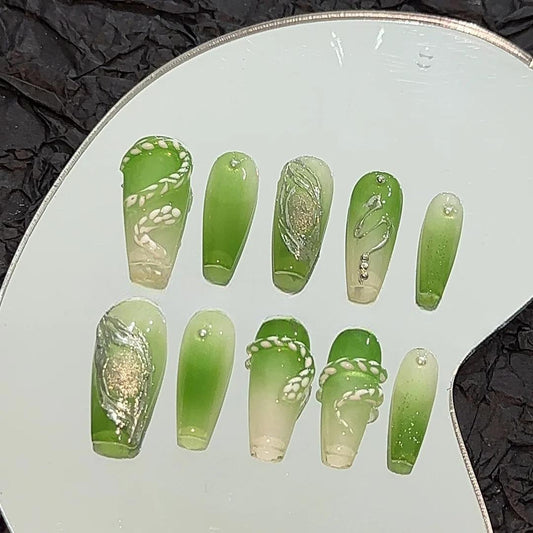 Green Soul Custom-made Press On Nails