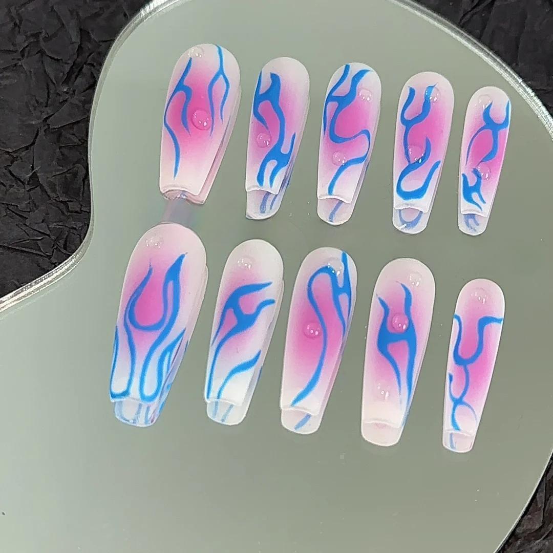 Blue Flash Custom-made Press On Nails